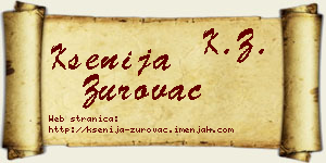 Ksenija Zurovac vizit kartica